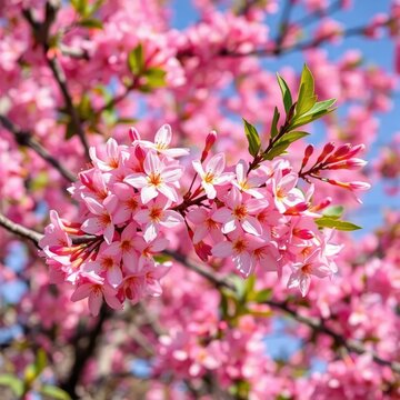 a single branch on a flowering tree bears an abundance of jambo flowers, trees, blossoms, abundant
