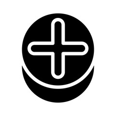 Fototapeta premium Plus, Positive, Cross, Add icon in glyph style
