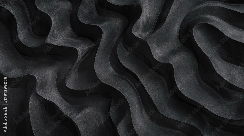 Poster Abstract textured concrete background with carved swirls for modern design