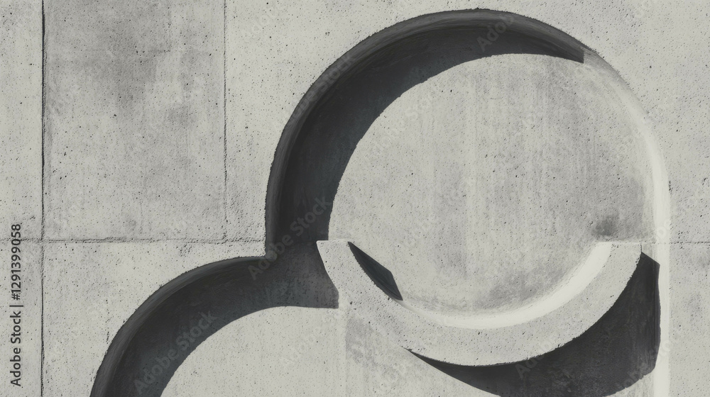 Poster minimalist concrete background with abstract textured carving