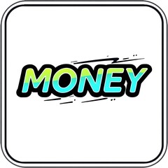 Cartoon Style Word Art with Gradient Shading and Outlines Featuring the Word MONEY Boldly Displayed