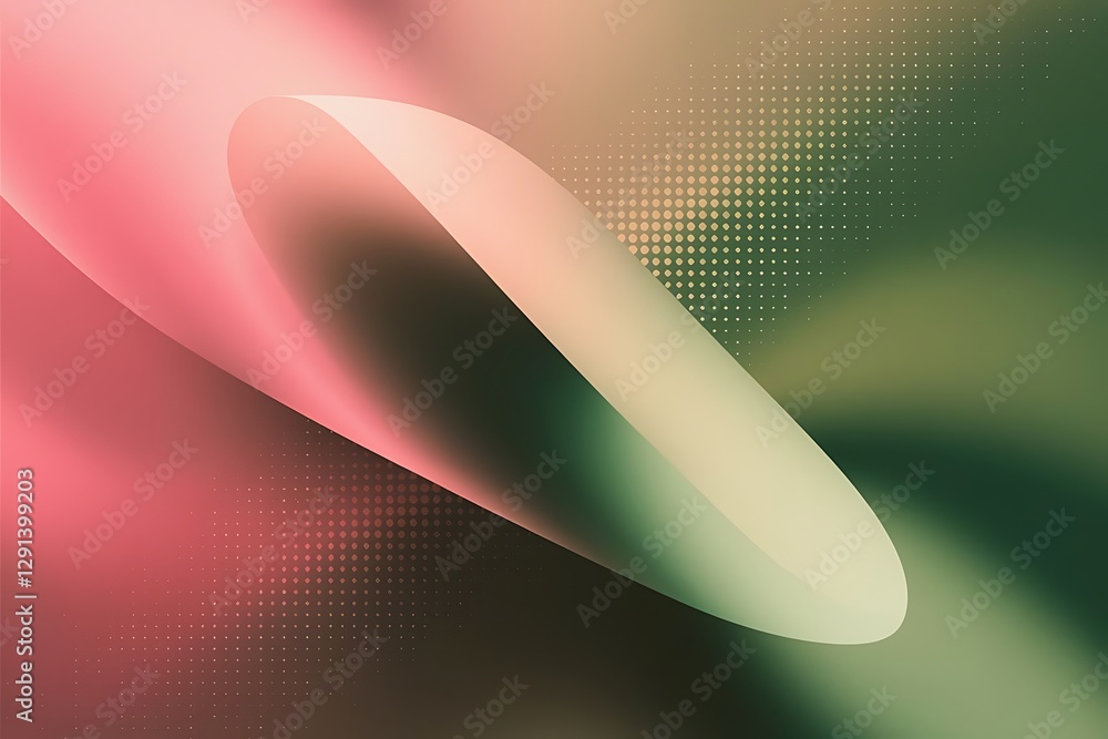Poster abstract pink green soft diagonal shape light and shadow with halftone dots background