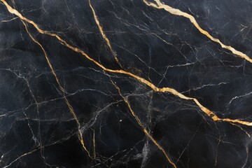Elegant black marble texture with striking golden veins creating