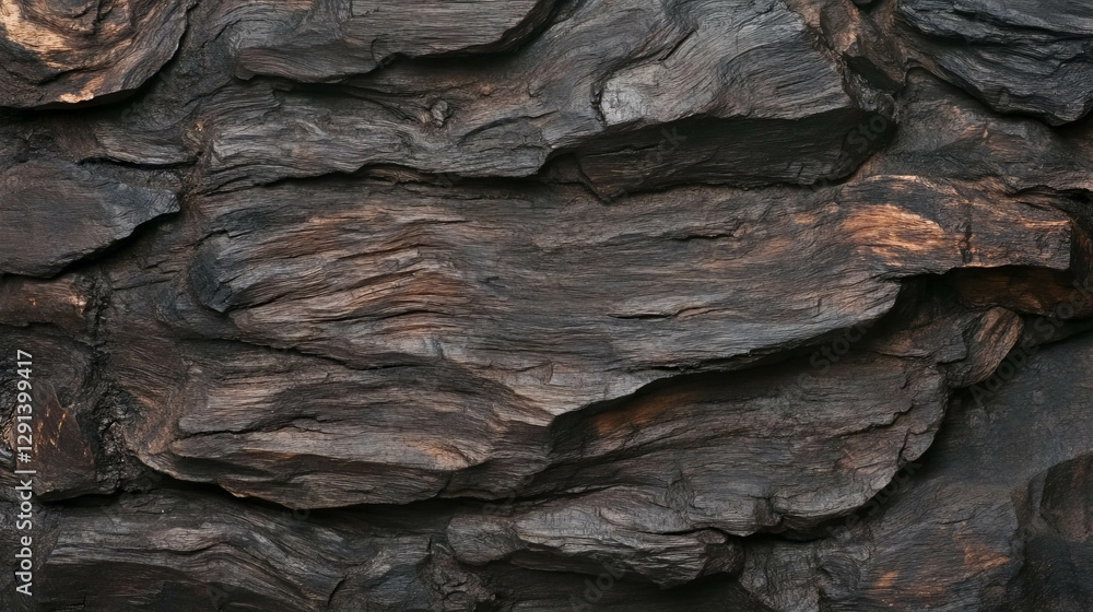 Poster Textured bark surface with natural wood patterns for rustic design