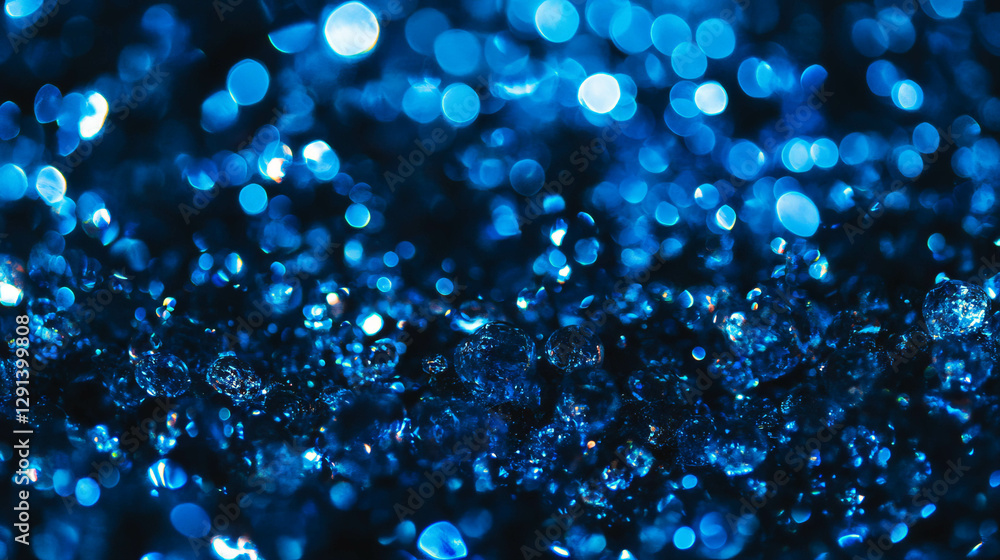 Poster abstract royal blue light background with bokeh effect for elegant design and decoration