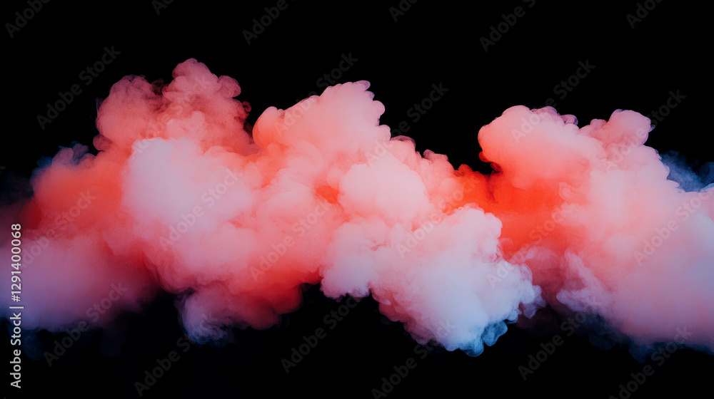 Aufkleber vibrant scarlet smoke with sharp highlights on black background for dynamic designs