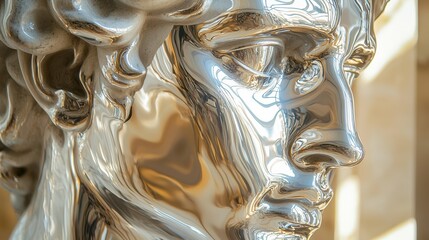 Reflective marvel the enigmatic mirrorfaced marble deity