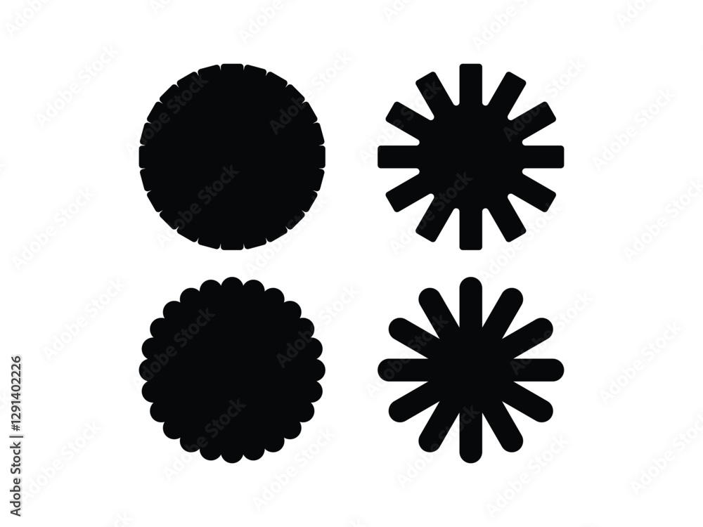 Poster editable vector glyphs circles shape symbol design illustration isolated on transparent background