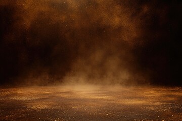 Mysterious atmosphere with swirling dust and warm, earthy tones