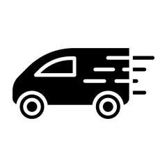 Smart car icon in glyph style