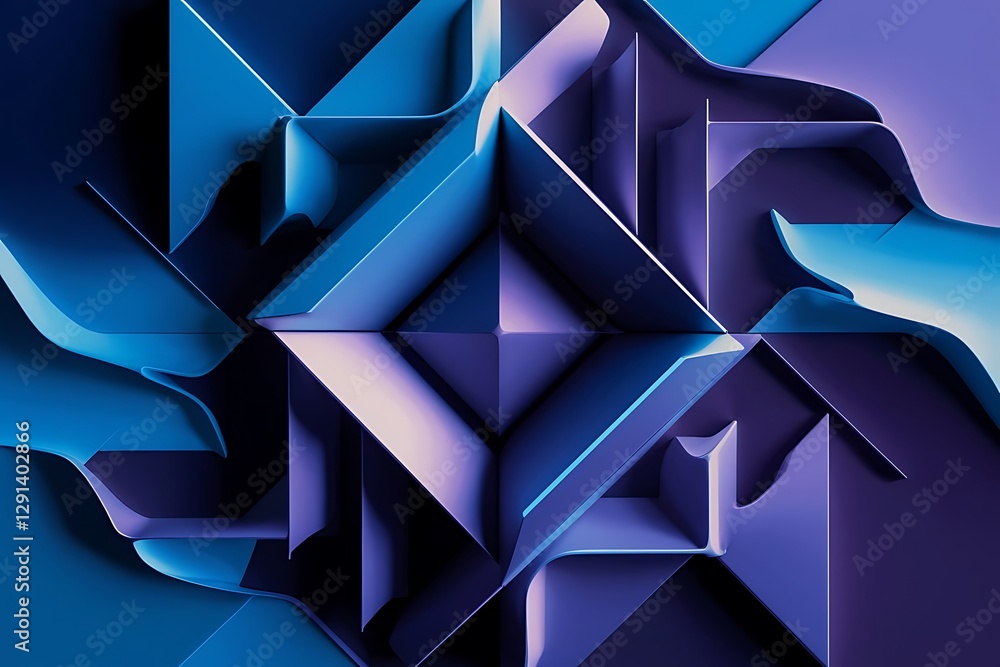Poster square shapes composition geometric abstract background 3d shadow effects and fluid gradients modern