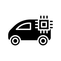Smart car icon in glyph style