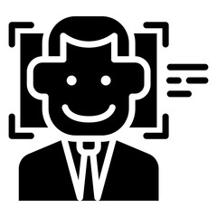 Face detection icon in glyph style
