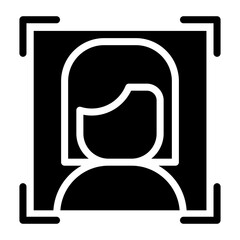 Face detection icon in glyph style