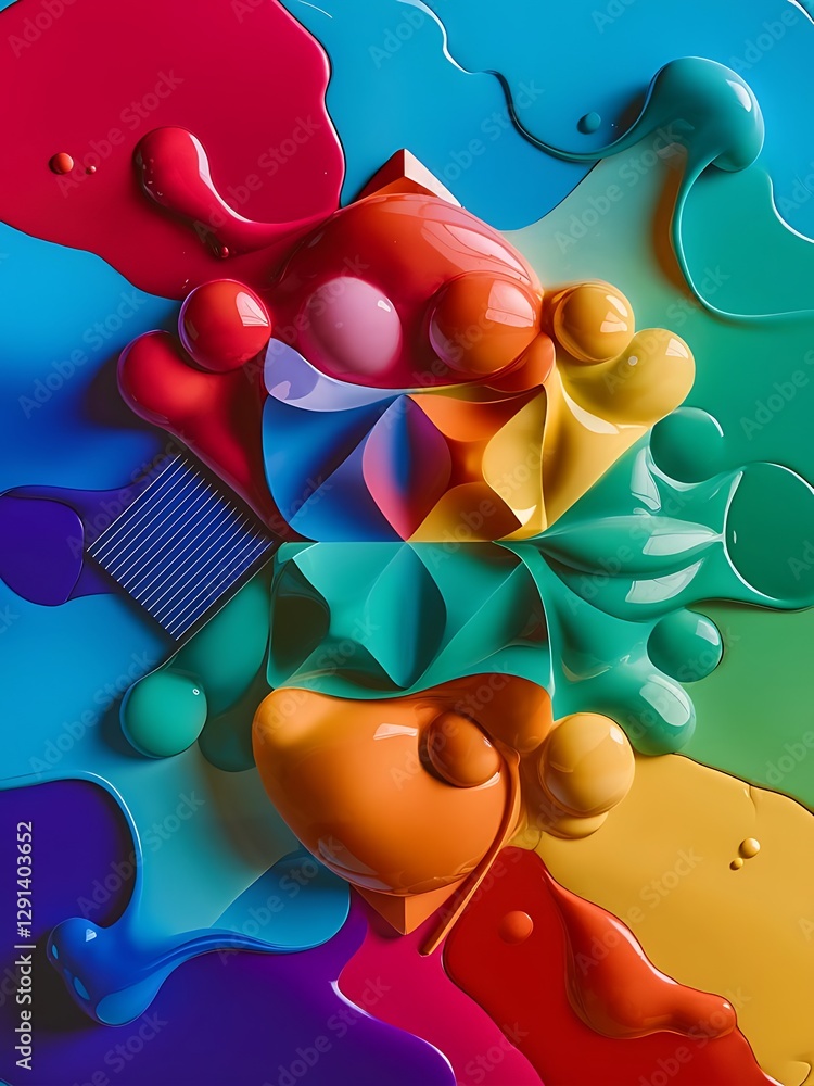 Poster abstract colorful geometric background liquid color background design fluid shapes composition