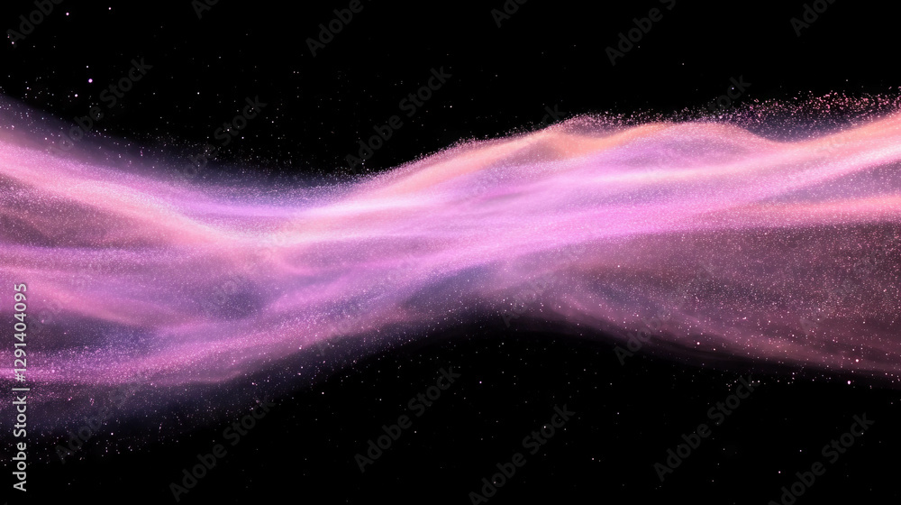 Poster ethereal smoke and dust particles on black background for abstract design