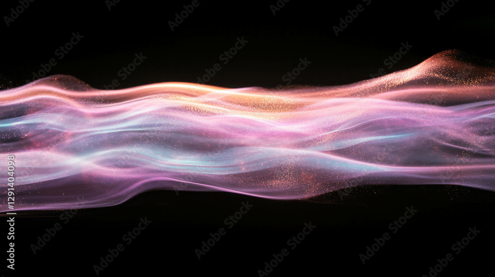 Poster abstract smoke and dust swirl in ethereal motion for artistic and design backgrounds