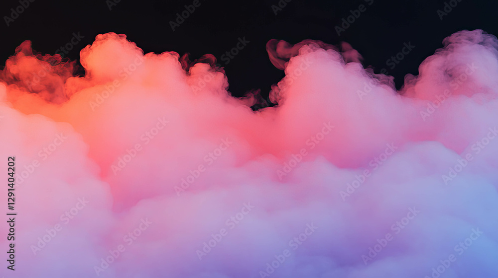 Poster dreamy atmospheric smoke and fog blend with colorful gradient for creative design