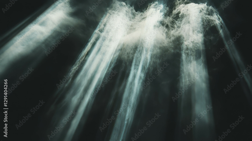 Poster Mystical light rays and smoke creating an ethereal atmosphere
