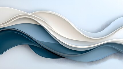 Elegant and minimalist abstract background featuring flowing wave lines in soft silver and white gradients perfect for clean and modern design aesthetics such as website branding banner or digital