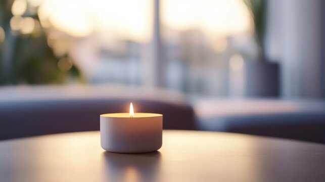 Hypertension patient practicing mindfulness with a calming candle. Featuring relaxation and mindfulness