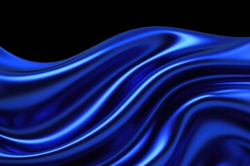 Flowing blue fabric creates mesmerizing wave pattern, evoking tr