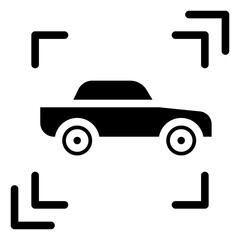 Smart car icon in glyph style