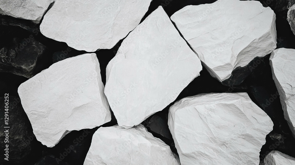Poster Abstract composition of smooth white stone wall texture for design and architecture projects