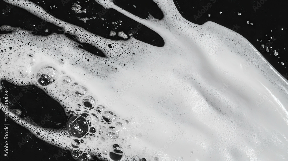 Poster abstract soap streaks on a dark background for modern design