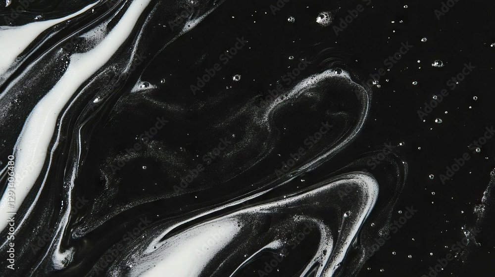 Aufkleber Abstract soap streaks on dark surface for unique visual background design