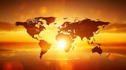 Vibrant World Map Silhouette