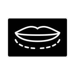 Lip reduction icon in glyph style