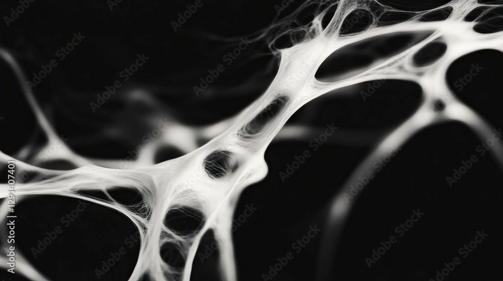Poster Intricate soap streak pattern on black background for abstract design