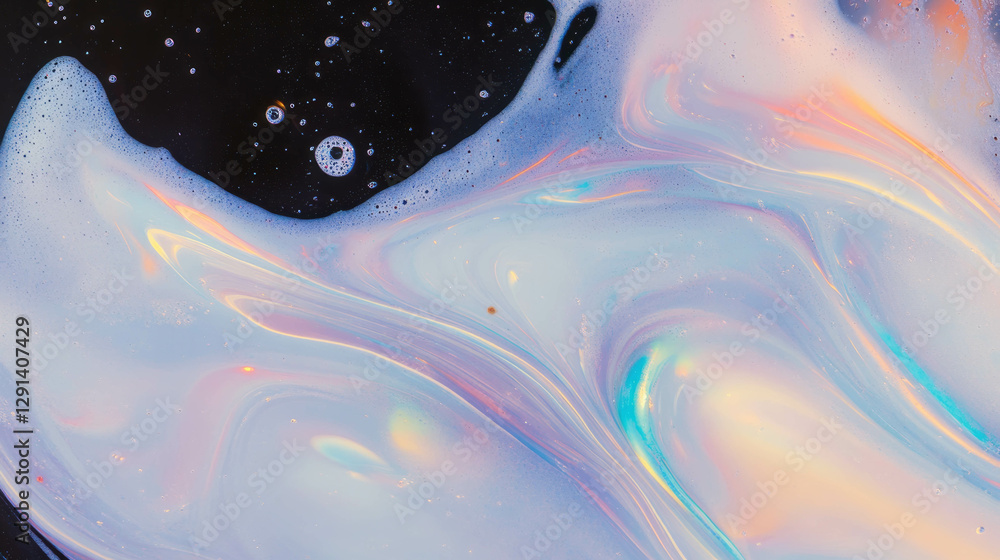 Aufkleber abstract soap streaks background with colorful iridescent swirls for creative design