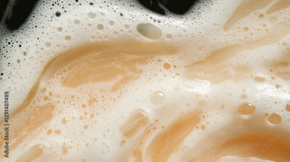 Poster Abstract soap suds texture with swirling patterns and bubbles for creative background design