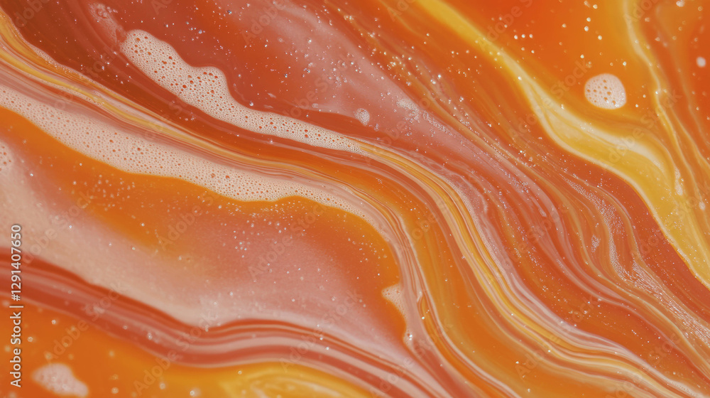 Aufkleber dynamic abstract background with flowing soap streaks in warm colors for creative design