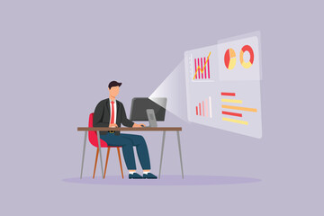 Business Technology concept. Colored flat vector illustration isolated