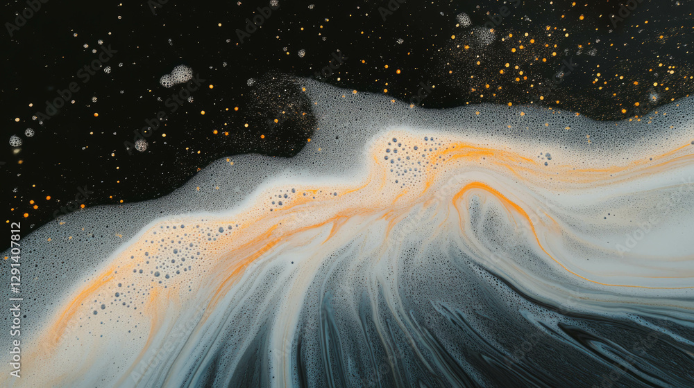 Poster abstract flowing soap streaks pattern with central emanation concept for modern art and design