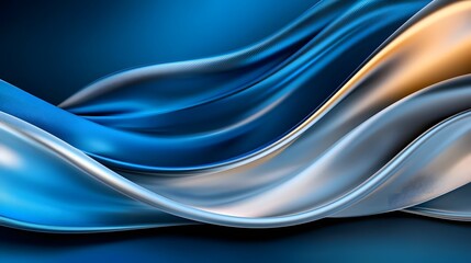 Obraz premium Mesmerizing high gloss futuristic silver wave patterns radiating across a dark navy background evoking a sense of modern luxury and technological sophistication