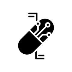 Futuristic medicine icon in glyph style