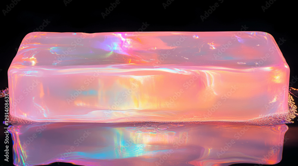 Aufkleber iridescent soap streaks reflection on textured surface for creative background design