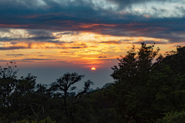 sunset in the mountains