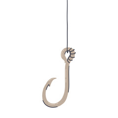 Fish Hook with Line Flat Graphic