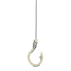 Fish Hook with Line Flat Element