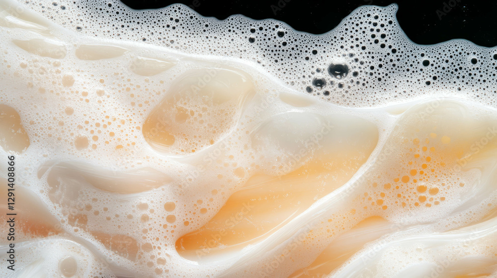 Aufkleber abstract background with varied soap streaks and bubbles in close-up