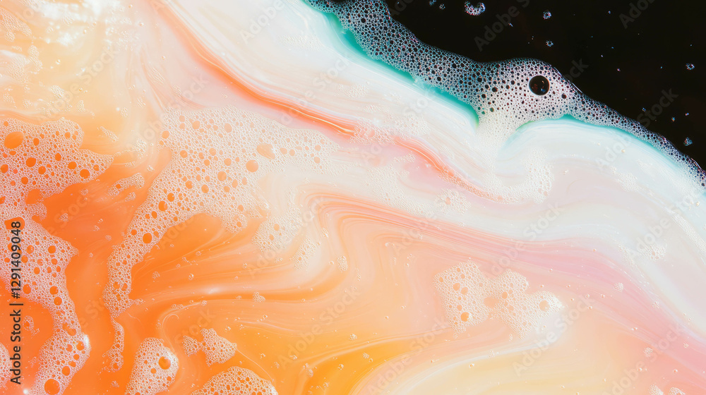 Poster colorful abstract soap streaks with sharp highlights for bright visual designs