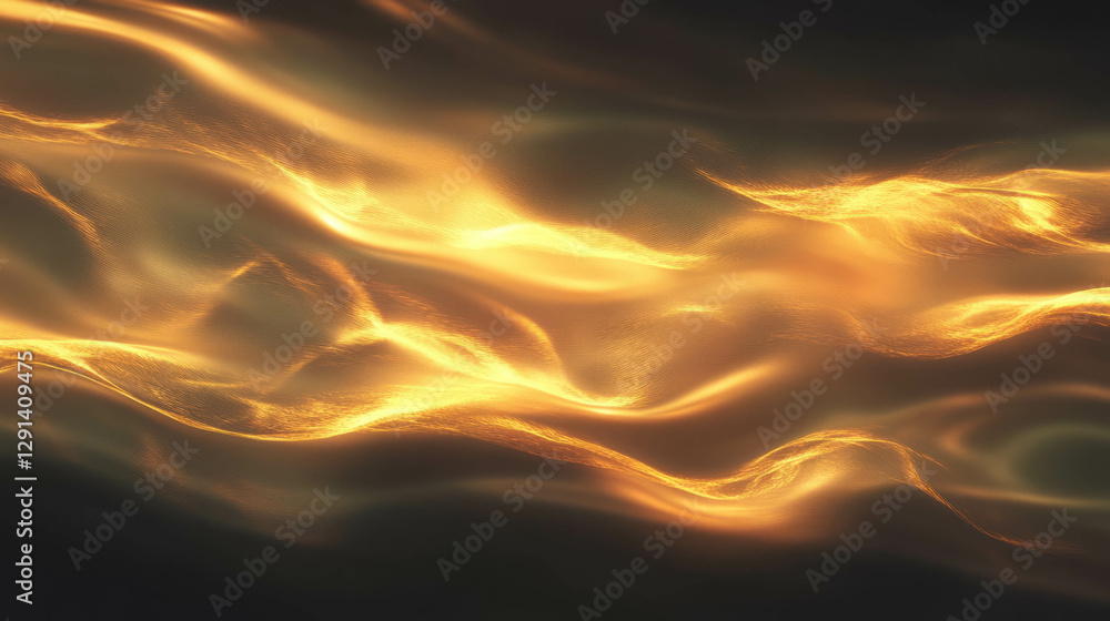 Poster abstract golden light waves with subtle shades for elegant background design