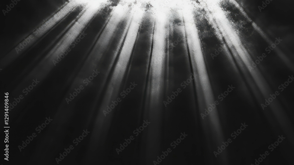 Poster Somber light rays in dark atmosphere for introspective design