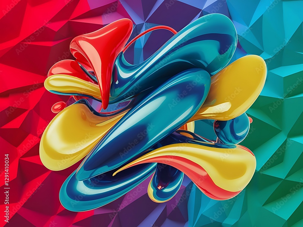 Poster abstract colorful geometric background liquid color background design fluid shapes composition