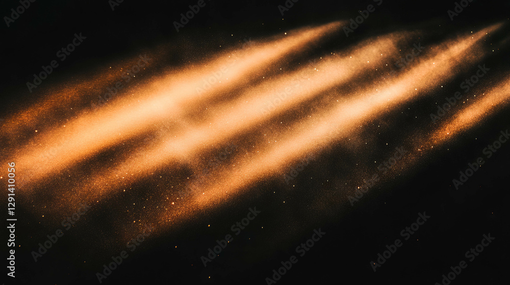 Poster warm ethereal light with dust particles - atmospheric background design